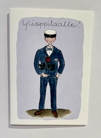 2-osainen kortti Sari's Artwork - Ylioppilaalle (poika)