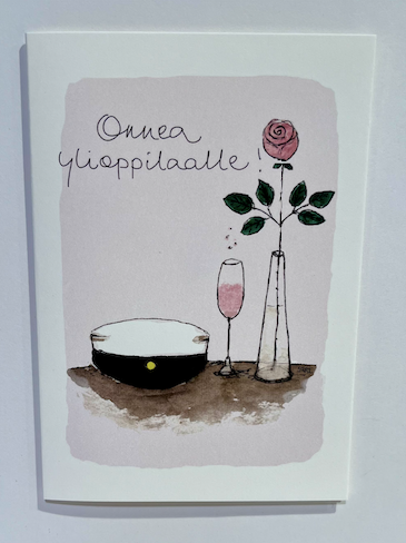 2-osainen kortti Sari's Artwork - Onnea ylioppilaalle!